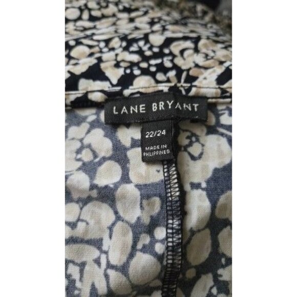 Lane Bryant Black Floral Crossover Floral Fit N Flare Dress size 22-24 - Picture 7 of 9